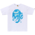 BAPE Flame Ape Head Tee White/Blue