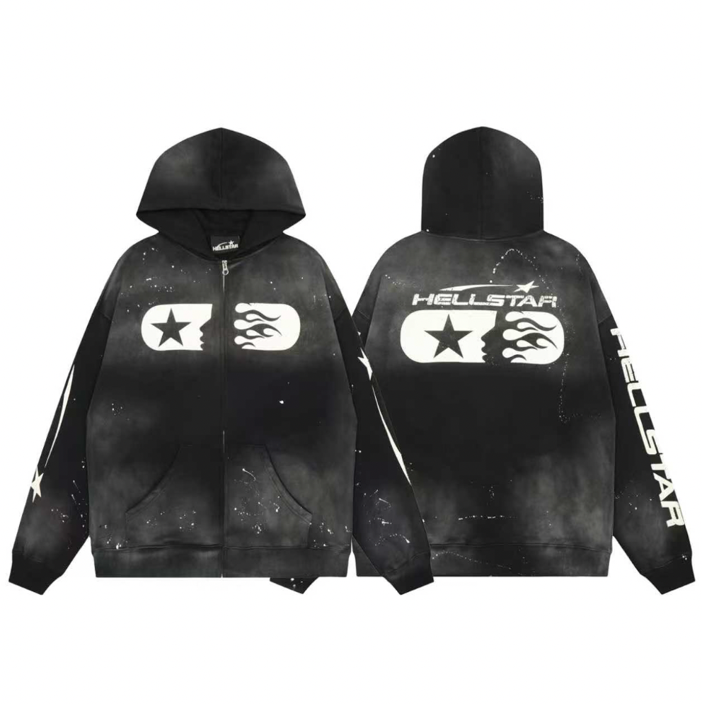 Hellstar Zip-Up Hoodie Black