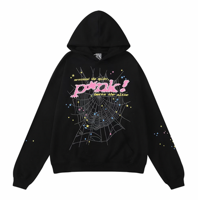 Sp5der Hoodie P*NK Black