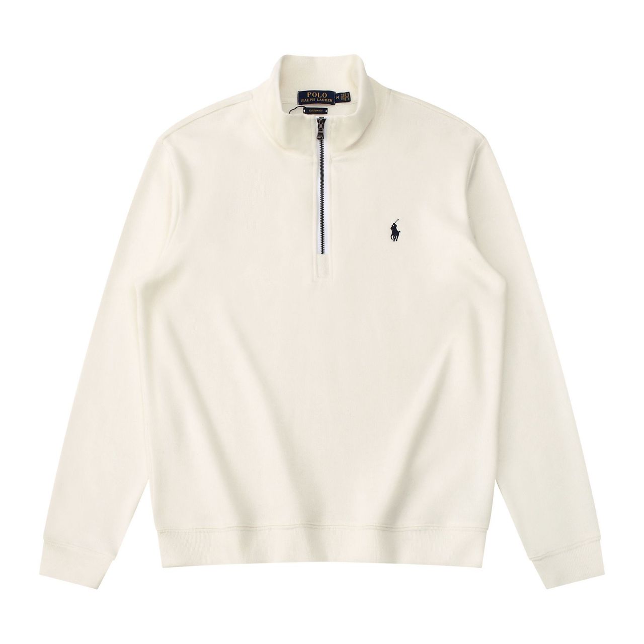 Polo Ralph Lauren Quarter-Zip Sweatshirt – White/Black