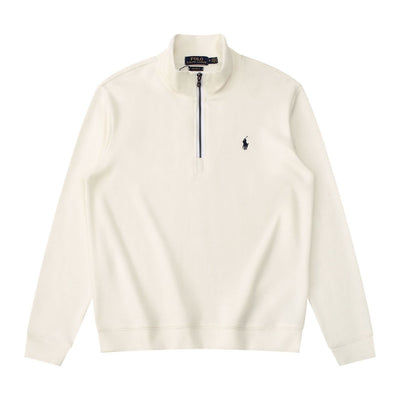 Polo Ralph Lauren Quarter-Zip Sweatshirt – White/Black
