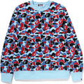 BAPE Store Chicago Camo One Point Crewneck Blue/Red/Black