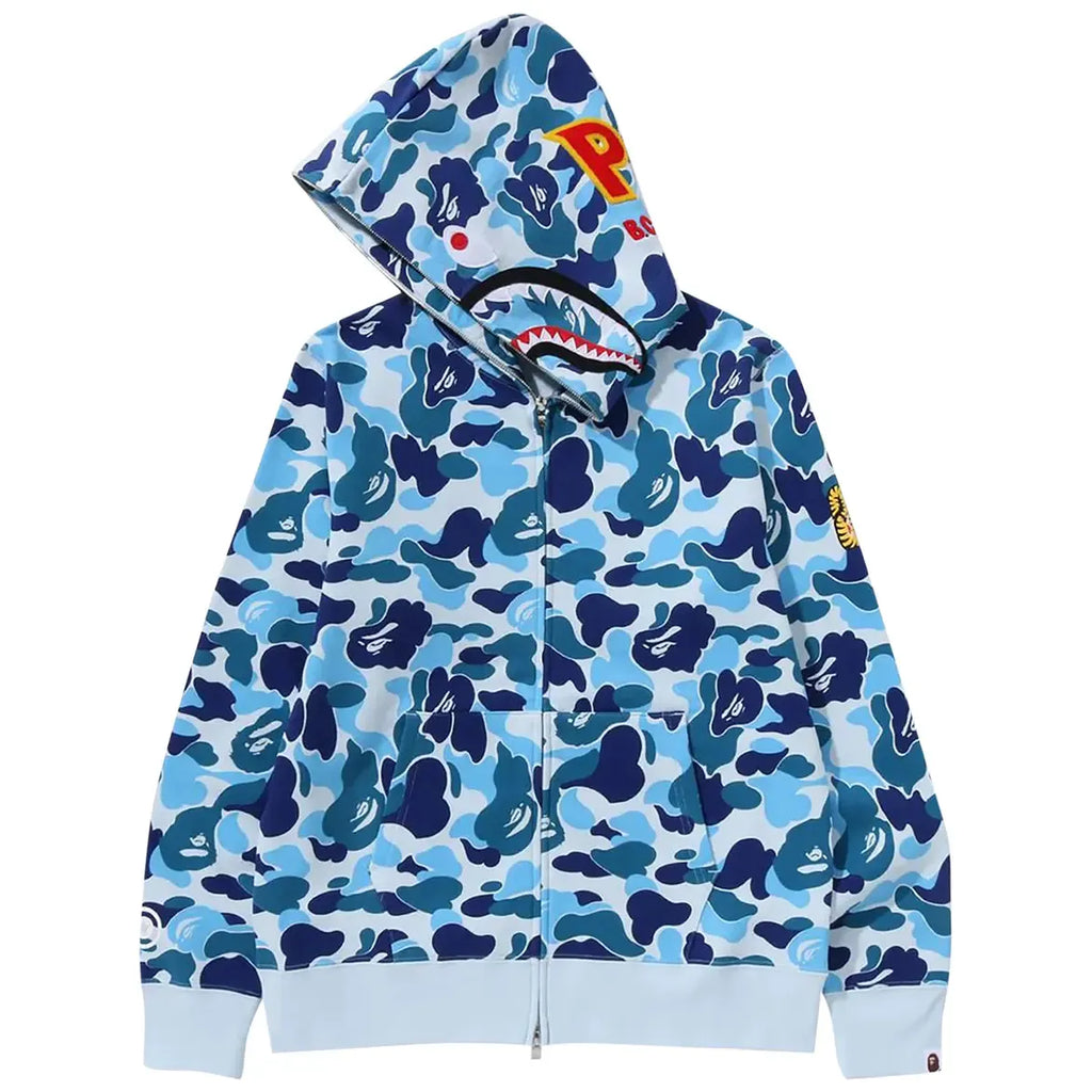 BAPE ABC Camo Shark Full Zip Hoodie Blue
