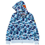 BAPE ABC Camo Shark Full Zip Hoodie Blue