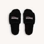 Balenciaga furry slide black