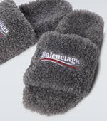 Balenciaga furry slide grey