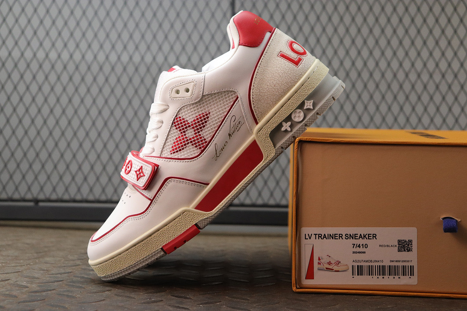 Louis Vuitton Trainer Red Mesh