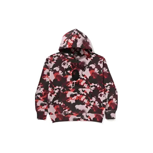 BAPE Map Camo Pullover Hoodie Red